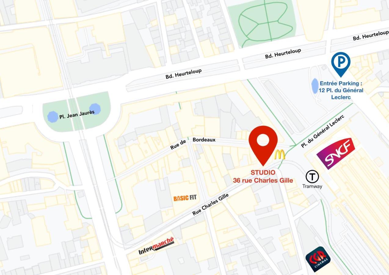 Studio Avec Balcon & Parking Gratuit - Tours Gare Luaran gambar